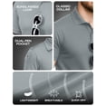 thumbnail image 7 of NY Threads Men's Polo Shirt Short Sleeves UPF 50+ Quick Dry Performance Tactical Pique Jersey Golf Shirt, Large, Light Grey, 7 of 7