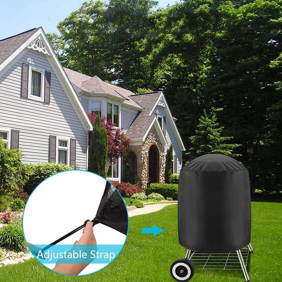 NICERIO Black Oxford Cloth Grill Protector Cover Waterproof Uv Resistant for Outdoor Bbq