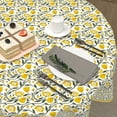 thumbnail image 6 of Yellow Floral Tablecloth Round 60 Inch Spring Summer Yellow Table Cloth Boho Vintage Flower Decorative Outdoor Table Cover for Dining Room Kitchen Holiday Party Picnic Home Decor, 6 of 6