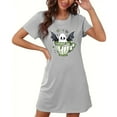thumbnail image 4 of Tnhcen Short & Sweet Halloween Sleep Dress Plus Size Cartoon Print Round Neck Short Sleeve Soft Polyester Spandex S-2XL for Sleeping/Parties/Lounging, 4 of 5