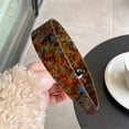 thumbnail image 2 of UNLLLL Glossy Wide Acetate Headband, Tortoiseshell Pattern Hairband, Flexible and Comfortable Fit with Non Slip Inner Lining, for Women's Daily Hair Styling (Coffee), 2 of 6