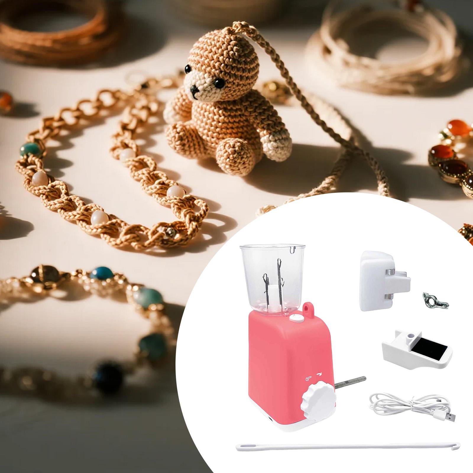FVDPWYE Electric Knitting Crochet Machine Home for Bracelets Craft Project Necklaces Pink