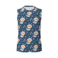 thumbnail image 6 of Lsque Space Puppy Print Men's Cotton Blend Sleeveless Muscle Shirts (S-3XL)- Moisture Wicking, Odor Protection, UPF 30+,XX-Large, 6 of 8