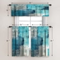 thumbnail image 2 of Turquoise Blackout Kitchen Curtains Tiers and Valances Set 3 Piece for Windows Grey Kitchen Window Curtains Set,Modern Abstract Art Valances for Living Room(36" Tiers Set), 2 of 5