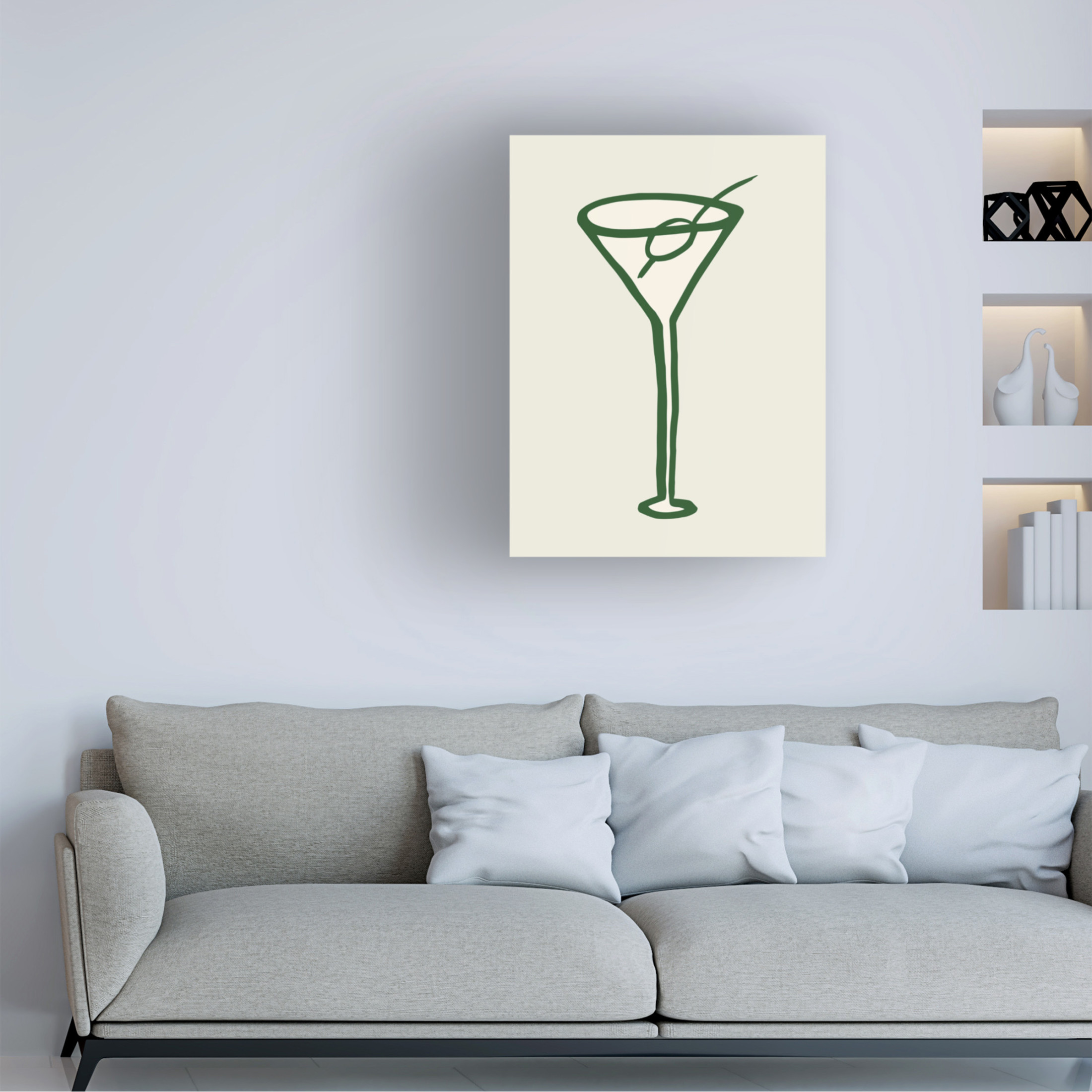 Canvas Wall Art - Pictufy Studio 'Cocktail Green' Wall Art for Living Room, Bedroom, or Office Décor by Trademark Fine Art - 24 x 32 Inches