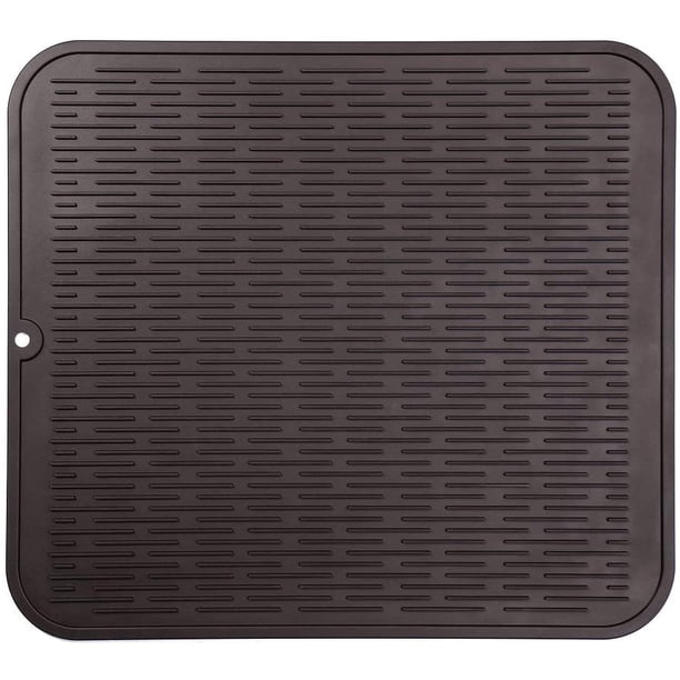 MicoYang Tapete de silicona para secar platos para uso múltiple, fácil de limpiar, ecológico, tapete de silicona resistente al calor para encimera o fregadero de cocina, refrigerador o revestimiento d