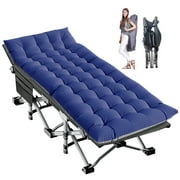 Slsy XL Folding Camping Cots with 3.3 inch 2 Sided Mattress, 75* 28 Sleeping Cot Guest Bed, Folding Bed Cot with Carry Bag