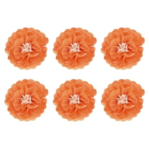 Uxcell Paper Flowers 13D Tissue Paper Pom Poms for DIY Crafting Wall Wedding Party Orange 8 in