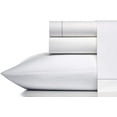 thumbnail image 1 of Vera Wang 400 Thread Count Sheet Set, Queen, White/Charcoal, 1 of 7