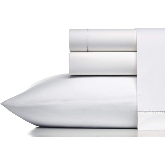 Vera Wang Ensemble de Draps 400 Fils, Grand, Blanc/charbon