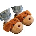 thumbnail image 2 of CUZIBR Girls Slippers Boys Cute Dog Animal Fuzzy House Slippers Close Toe Warm Winter Warm Home Footwear,Coffee,18-24 Months, 2 of 5
