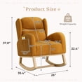 thumbnail image 7 of Muumblus Nursery Rocking Chair, Wingback Glider Rocker, Indoor Uphlostered Rocking Chair, Yellow Teddy, 7 of 7