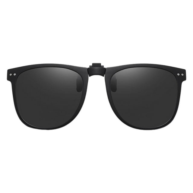 Gafas de sol plegables con clip para hombre, ideales para viajar y pescar. Negro
