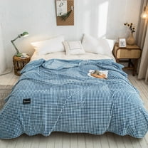 Djunllk Throw Blanket - Blue Microfiber Ultimate Cozy Soft Blanket, Breathable Fluffy Blanket All Season Use, 78.7" x 90.5"