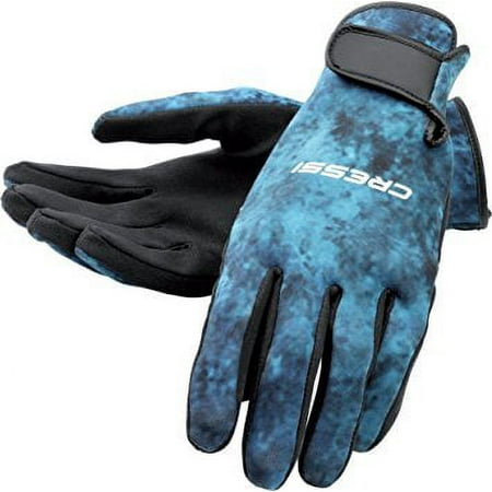 UPC: 0843607519953 | Cressi Blue Hunter 2mm Neoprene Gloves (Camo Blue  Small)