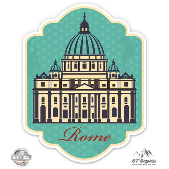 Rome Travel - 3" Vinyl Sticker - For Car Laptop I-Pad Phone Helmet Hard Hat - Waterproof Decal