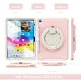 thumbnail image 4 of Kids Friendly Hybrid Case for iPad 10th Gen 10.9 Inch 2022, Rugged Case with Rotating Ring Stand Pencil Holder Heavy Duty Protection Slim Fit Silicone PC Case for iPad 10th Gen, Cherryblossomspink, 4 of 12