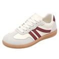 thumbnail image 7 of HEWUQI Women's Lace up Fashion Sneakers Trendy Stripe Athletic Walking Shoes Cushioned Insoles Shoes for All Day Wear Wine Size 9.5, 7 of 7