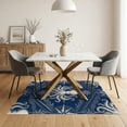 thumbnail image 3 of ODIKA 5'x7' Washable Area Rug Vintage Maritime Octopus Motif Grid Chart Decorative Nautical for Dining Room, Under Table, Home Office, Non-Slip Chair-Friendly, 3 of 7