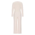 thumbnail image 3 of ShomPort Tenues Décontractées pour Femmes Hauts à Col Rond Côtelé Manches Longues Pantalons Longueur Cheville Extensibles pour Sortir, 3 of 7