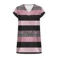 thumbnail image 5 of cocolona Womens Summer Silk Satin Tops Plus Size V Neck Short Sleeve T-shirt Fashion Casual Cute Print Tees Blouses, 5 of 6