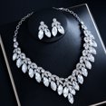 thumbnail image 5 of TAZAG luxury earrings necklace two-piece set full of diamonds fashion set chain bridal dress wedding banquet accessories, 5 of 5