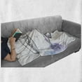 thumbnail image 6 of Whale Soft Flannel Fleece Throw Blanket, Grunge Ocean Mammals with Paintbrush Effects and Brushstroke Murky Artwork, Cozy Plush for Indoor and Outdoor Use, 50" x 70", Lavender Grey Blue, by Ambesonne, 6 of 6