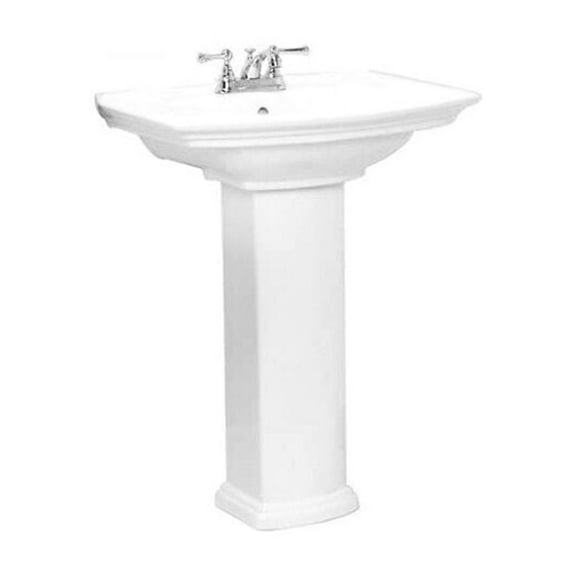 Washington 6 in. Pedestal Sink Basin Only in White