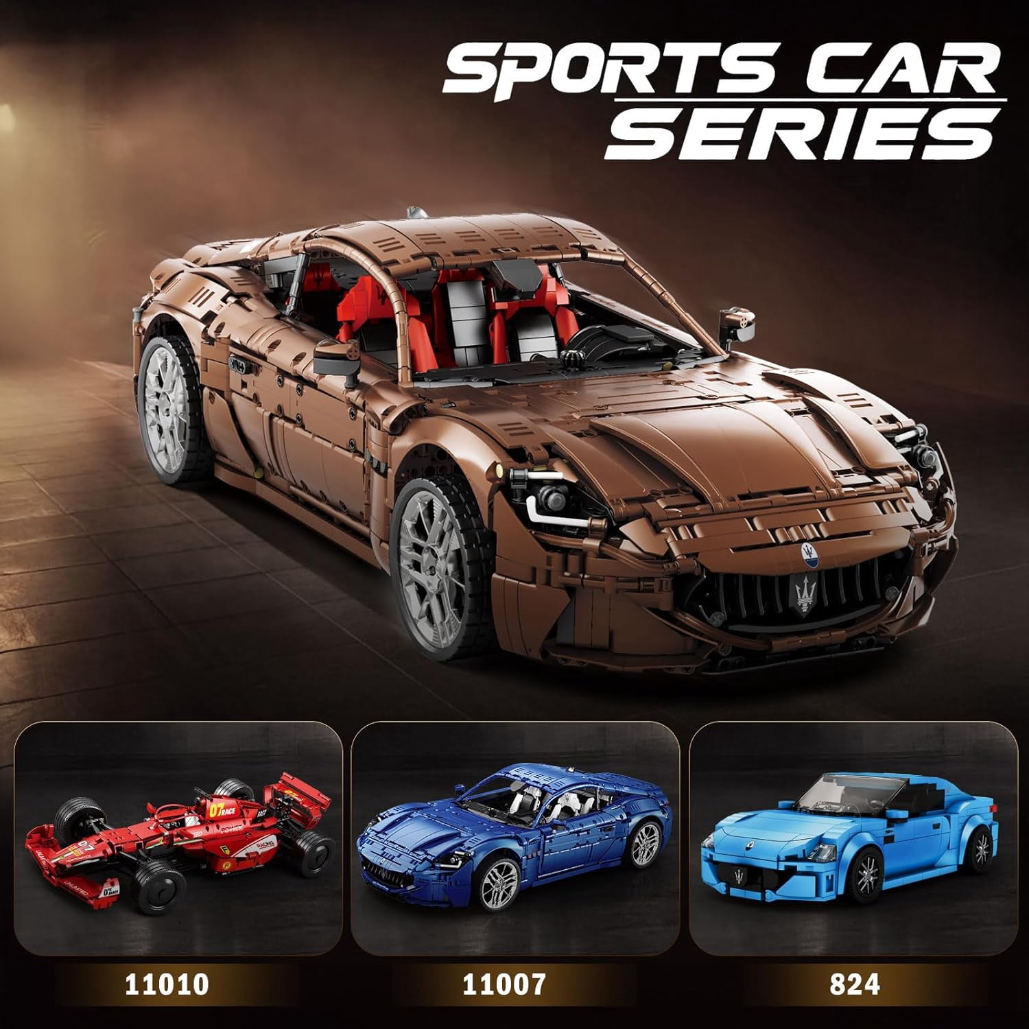 Technic Sports Car Building Blocks Set for Adults, Remote Control 1:8 Racing Car Vehicle Toy Model Building Kit for Adult, 11009