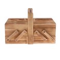 thumbnail image 2 of 2 compartments, wooden sewing box, sewing box, sewing basket, sewing box, sewing, 2 of 8