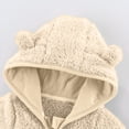 thumbnail image 6 of MKOSPLRT Fuzzy Fleece Hood Coats Baby Toddler Boys Long Sleeve Full Zip Warm Jackets Cute Solid Bear Coats Teddy Outerwear 0-24Months, 6 of 6