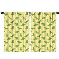 Blackout Kids Curtains,BrightGreen Cartoon Dinosaurs Silhouettes Pattern Childrens Insulated Curtains Set Of 2,Bedroom Essentials,Toddler Room Decor 42"x63"