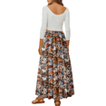 thumbnail image 4 of UVN Skirts for Women Summer Chiffon Pleated A-Line Long Skirt Elastic High Waist Swing Tiered Boho Beach Floral Print Maxi Skirts, 4 of 9