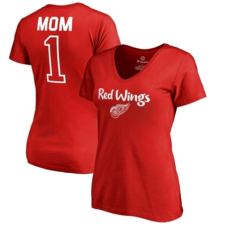Detroit Red Wings Fanatics Branded Women's Plus Sizes Number 1 Mom T-Shirt -