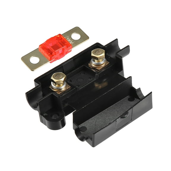 Unique Bargains 1 Set Black 200A Fuse with In-Line Holder Electrical Protection Fusible for Car Audio Video Stereo