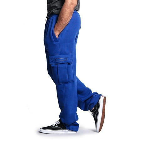 cargo fleece pants solid usa royal medium