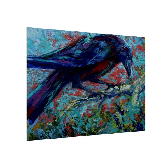 Marion Rose 'Raven' Wood Slat Art