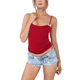 thumbnail image 2 of LYMAYTER Women Tank Tops Bow Square Neck Sleeveless Vest Summer Spaghetti Strap Tight Basic Crop Tank S-XL, 2 of 10