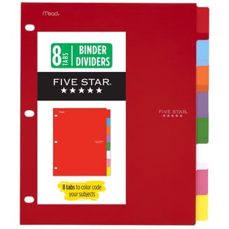Avery 8-Tab Plastic Dividers Pack for Subject Binders with Pockets