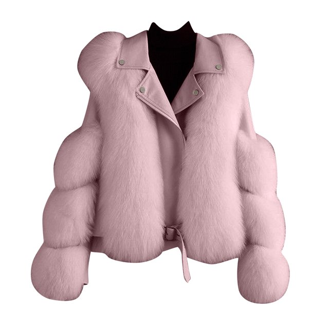 LOVZFMLL Jackets for Women's Lamb Hair Short Coat New Zipper Motorcycle Style Jacket
