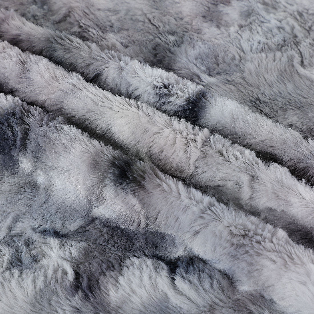 Unique Bargains Soft Fluffy Shaggy Faux Fur Blanket, Twin, Gray