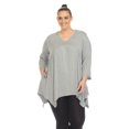 thumbnail image 1 of White Mark Tunique à Manches 3/4 pour Femmes, Taille Empire, Col en V, 1 of 6