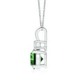 thumbnail image 2 of ANGARA Lab Grown 1.75 Ct Emerald V-Bale Pendant with Lab Diamond for Women in 925 Sterling Silver (Size-8mm) | May Birthstone, Anniversary, Jewelry Gift for Women | Lab-Grown Emerald Necklace, 2 of 8