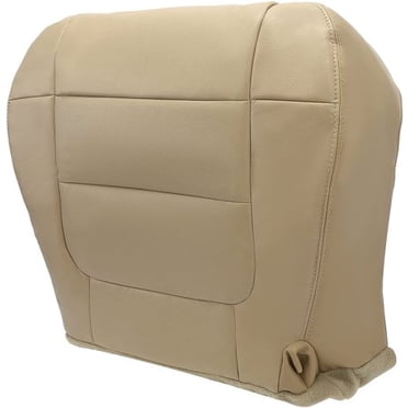 US Auto Nation 2002-2003 Ford F150 Lariat Driver Side Bottom Leather Seat Cover - Tan (Medium Parchment), Fits Power/Heated Seats