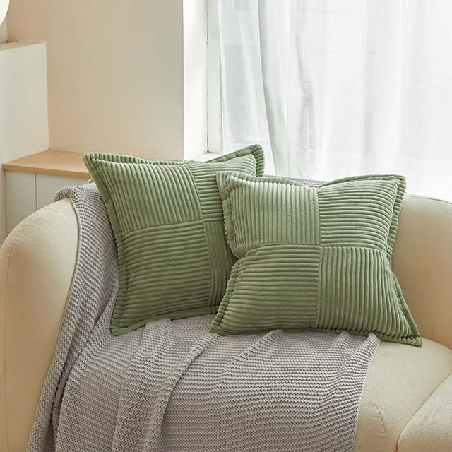 Sentmoon Aubaines du Jour Liquidation Prime Housse de Coussin en Velours Côtelé Uni à Patchwork de Maïs Froissé jusqu'à 50 % de Rabais
