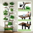 thumbnail image 6 of Plant Stand with Grow Lights, Biemlerfn 67" Tall Plant Shelf Indoor, 8 Tier Display Rack, Tree-Shape Metal Flower Holder for Home Living Room Office, Brown, 6 of 10