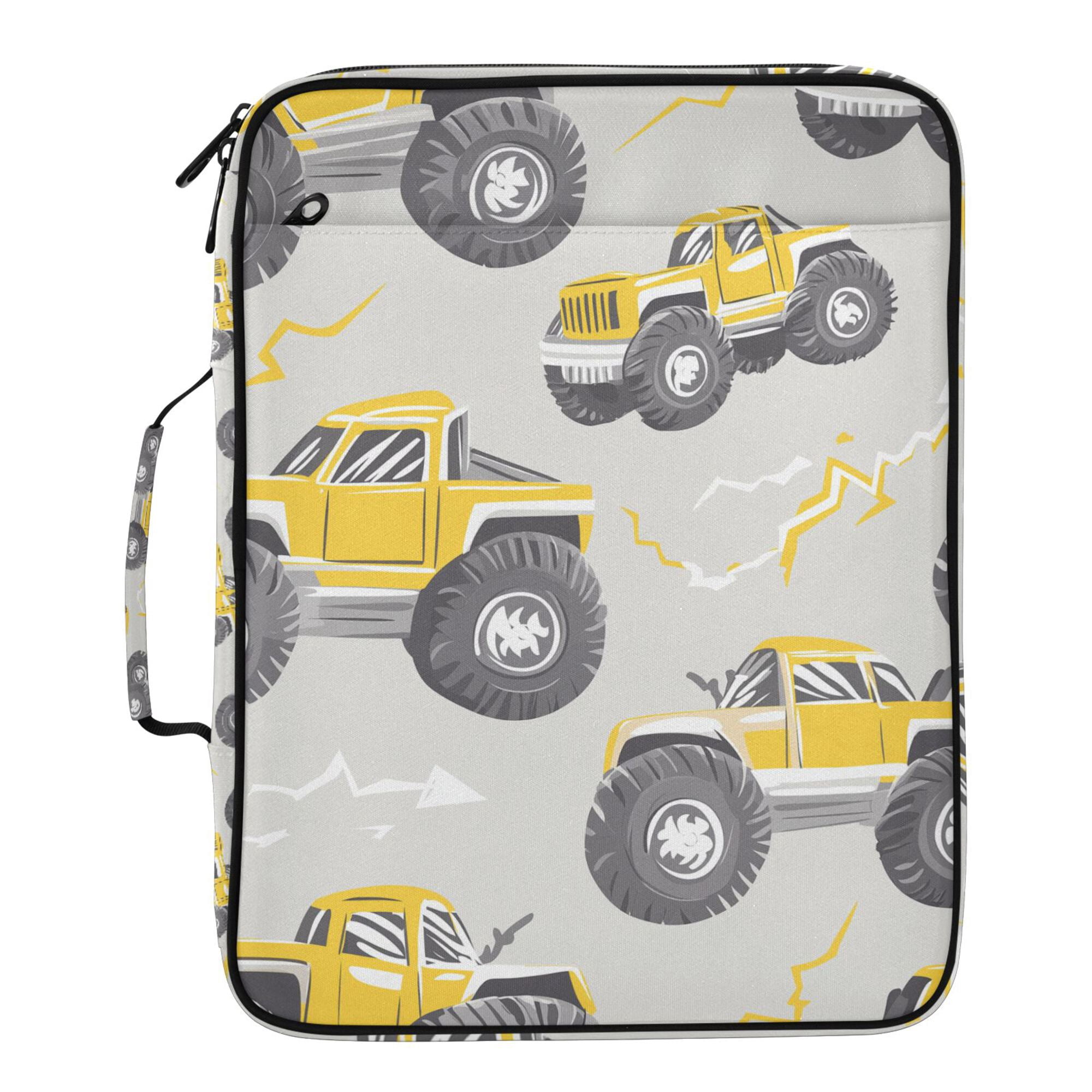 FORMRS Accordion File Folder A4 Size 7-Pocket Expanding Document Organizer Bag with 3 Ring Binder, Trucks Pattern