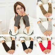 Fashion Unisex Women Ladies Fingerless Gloves Warm Gloves Knitted Winter Warm