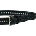 thumbnail image 3 of Tommy Hilfiger 36 Mens Burnished Leather Handlaced 1 1/4 Inch Belt, Black, 3 of 4