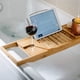 thumbnail image 5 of Soporte para bañera Soporte de tableta ajustable de bambú Baño Bañera Bandeja de almacenamiento para teléfono móvil Suministros Eigraketly HA004170-00, 5 of 6
